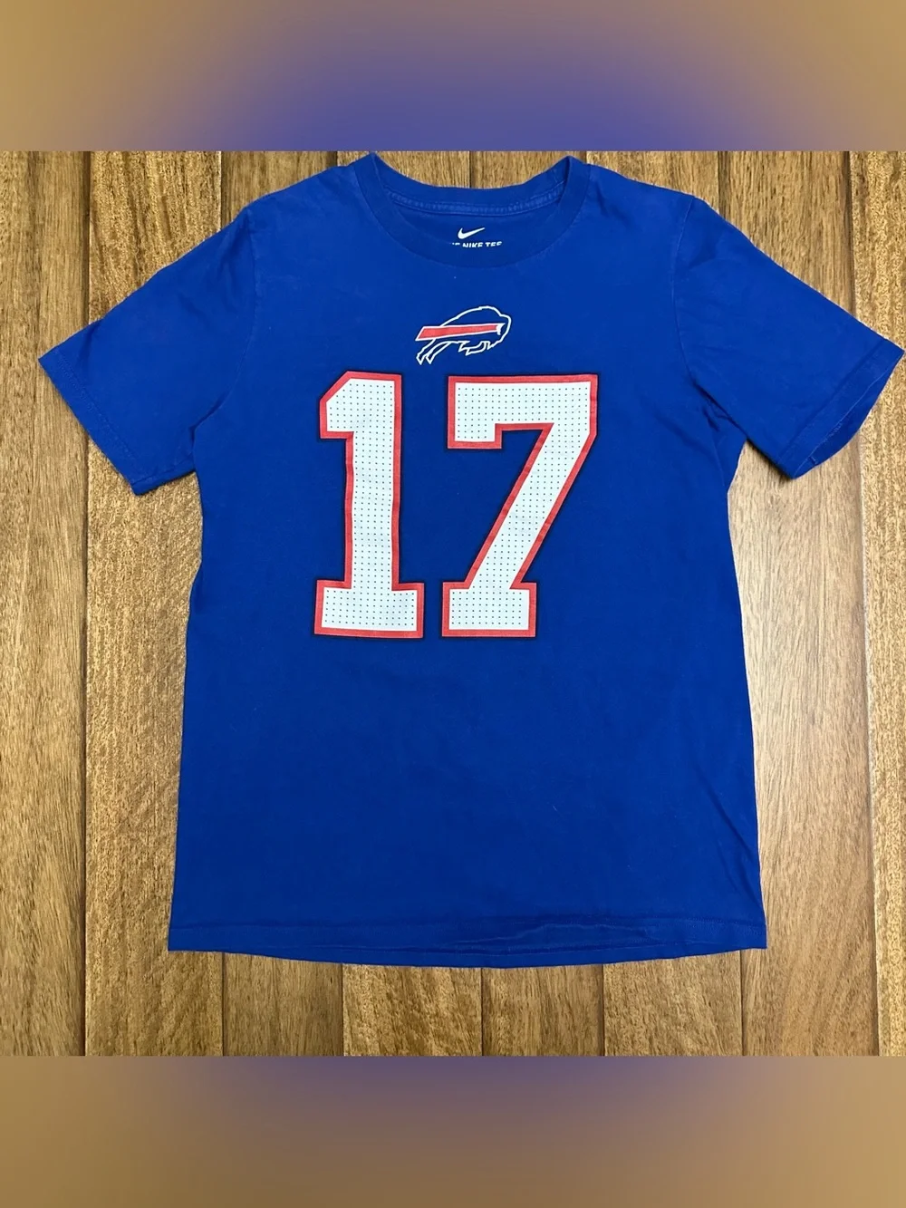 Nike Buffalo Bills Josh Allen #17 Name & Number T-Shirt -Royal Blue Youth L A253